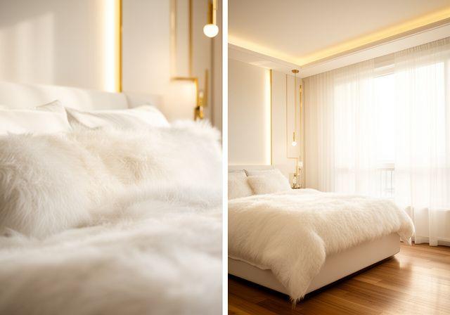 Luxury bedding and pillows showcase